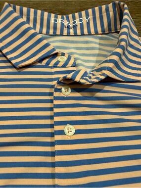 B. Draddy Draddy Sport Performance Striped Golf Polo Men’s Small Made USA